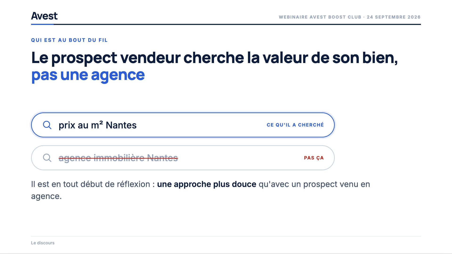 Le prospect a cherché le prix au mètre carré de sa commune, pas une agence immobilière